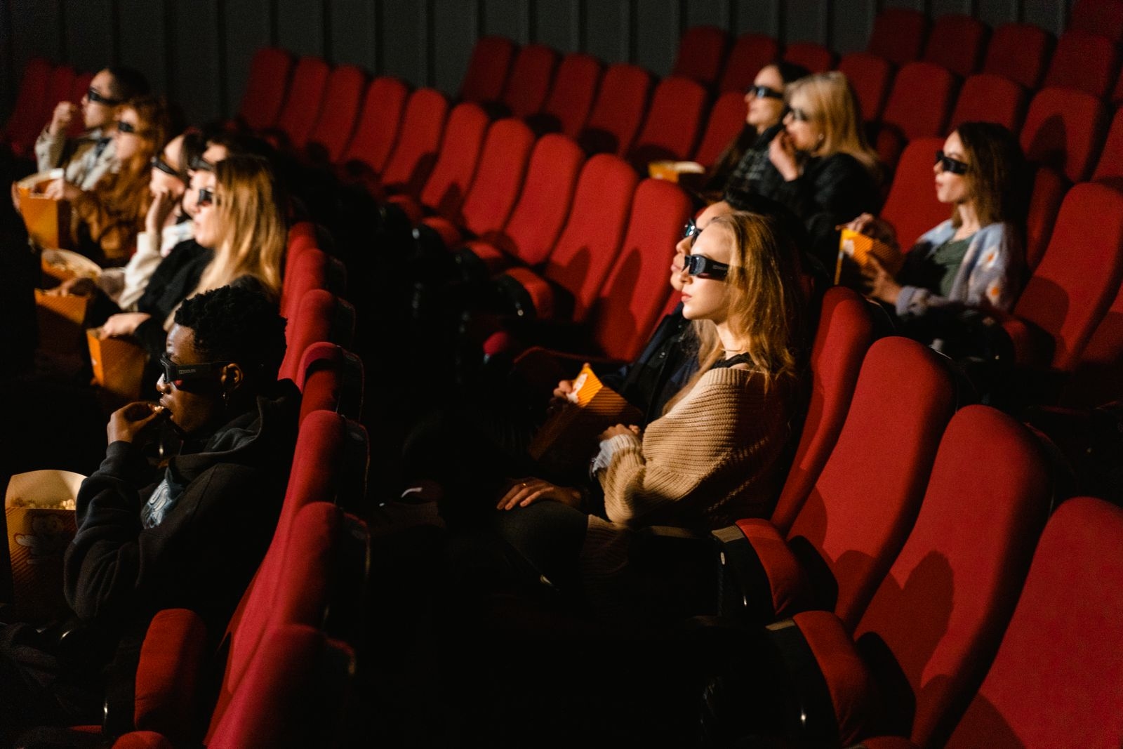 Audience in the cinema, lights down